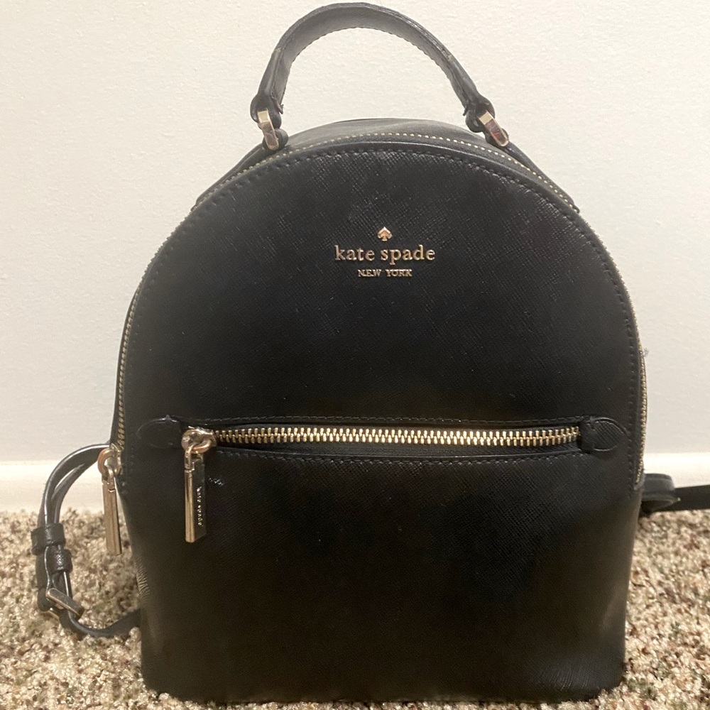 Kate Spade Black Satin-Lined Backpack
